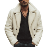 Men's Winter Classic Off-White Double-Breasted Fleece Jacket MTA0458K7U