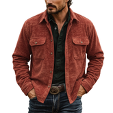 Men's Vintage Distressed Washed Corduroy Jacket MTA1178K2P