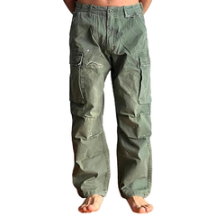 【24-hour shipping out】Men's Loose Large Pocket Wear-resistant Cargo Paratrooper Pants 35879567Z