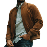 Men's Classic Caramel Corduroy Zip-Up Jacket MTA0607K9U