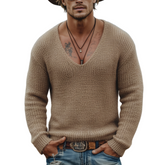 Men's Classic Western Tough Guy Style Deep V-neck Sweater MTA2717K8K