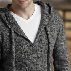 Men's Simple Retro Knitted Hooded Sweatshirt MTA1190K4P