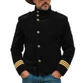 Men's Classic Retro Western Style Stand-up Collar Faux Velvet Jacket MTA0455L7K