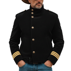 Men's Classic Retro Western Style Stand-up Collar Faux Velvet Jacket MTA0455L7K