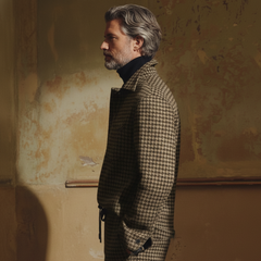 Men's Classic Light Business Style Houndstooth Wool Polo Shirt MTA0463K8K