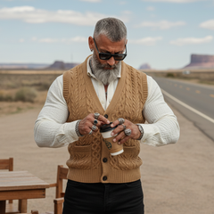 Men's Classic Casual Jacquard Knitted Vest MTA1241K7K