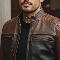Men's Winter Retro Texture PU Faux Leather Motorcycle Jacket MTA2354J5P