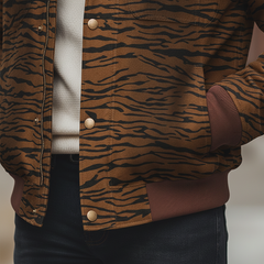 Men's Winter Retro Camouflage Print Fur Collar Jacket MTA1066K1P