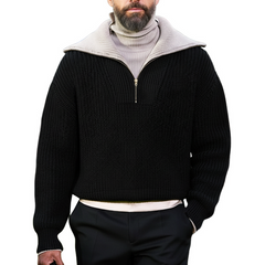 Men's Retro Design Zipper Collar Knit Sweater MTA1046K3U