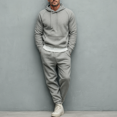 Men's Cotton Blend Hooded Trousers Casual Sportswear Two-piece Set MTA2911K1X