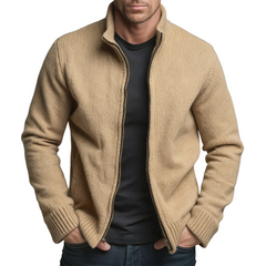 Men's Retro Casual Knitted Stand Collar Zipper Cardigan Jacket MTA0638K7TO