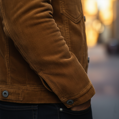 Men's Winter Retro Corduroy Jacket With Detachable Fur Collar MTA0193K5P