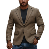 Men's Casual Plaid Blended Lapel Blazer MTA0616K7X