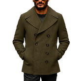 Men's Retro Solid Color Faux Suede Double-Breasted Jacket MTA0620K0X