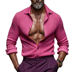 Men's Retro Casual Knitted Button-Up Lapel Cardigan MTA1431K6TO