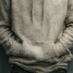 Men's Solid Color Mohair Knit Hoodie MTA2916K3X