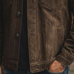 Men's Retro Embroidered Washed Denim Jacket MTA1137K9P