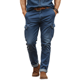 Men's Retro Classic Dark Blue Slim-fit Jeans MTA3139J1U