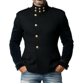 Men's Solid Color Stand Collar Button Slim Fit Jacket MTA1383K8X