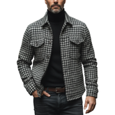 Men's Winter Retro Houndstooth Faux Wool Jacket MTA1203K5P
