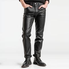 Men's Retro Casual PU Leather Pants MTA2215K2TO