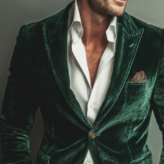 Men's Retro Casual Velvet Blazer MTA1292K6TO