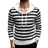 Men's Retro Casual Striped Knit Hooded Sweater MTA2942J2TO