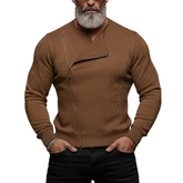 Men's Classic Casual Rugged Style Faux Suede Slim Fit Zip-up Sweatshirt MTA0874K0K