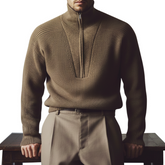 Men's Vintage Warm Zip-up Stand-collar Knitted Sweater MTA3041K4U