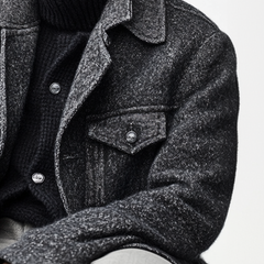 Men's Cotton Blend Lapel Multi-pocket Mid-length Coat MTA1540K8X