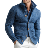 Men's Retro Casual Knitted Stand Collar Button Cardigan MTA2442K5TO