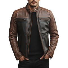 Men's Winter Retro Texture PU Faux Leather Motorcycle Jacket MTA2354J5P