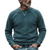 Men's Retro Solid Color Fleece Crew Neck Long Sleeve Sweatshirt MTA0130K5X