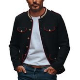 Men's Retro Color Block Stand Collar Jacket MTA0409L9X