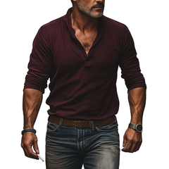 Men's Retro Solid Color Cotton Polo Shirt MTA2500K9P