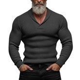 Men's Classic Retro Shawl V-neck Slim Fit Sweater MTA2834K9K