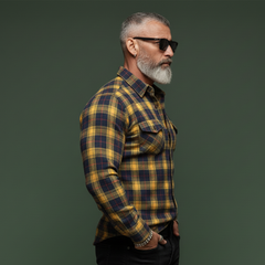 Men's Classic Casual Plaid Brushed Cotton Blend Long-sleeved Shirt MTA1374K4K