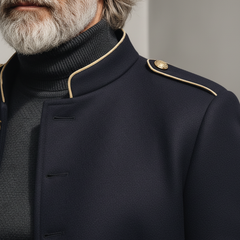 Men's Classic Retro Stand-up Collar Faux Wool Jacket MTA0327K7K