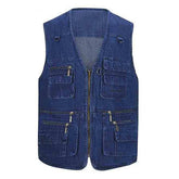 Men's Outdoor Multi-pocket Denim Vest 86805402M