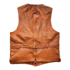 MEN'S VINTAGE SINGLE BREASTED LEATHER VEST M40