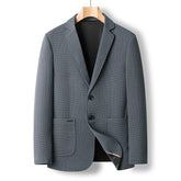 Men's Solid Color Waffle Button Blazer 91991905X