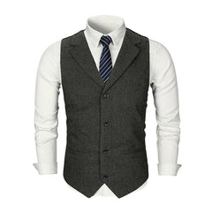 Men's Vintage Lapel Slim Single Breasted Suit Vest 38261597M