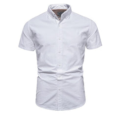 Men's Solid Color Short Sleeve Lapel Shirt 05430490X