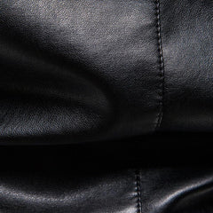 Men's Vintage Stand Collar Casual Motorcycle Leather Jacket 75420273X