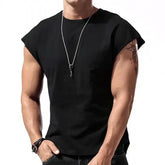【24-hour shipping out】Men's Solid Loose Sleeveless Sports T-shirt 64307072Z