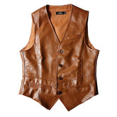 VINTAGE LEATHER BUTTON VEST