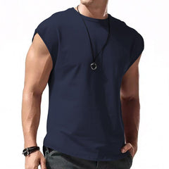 【24-hour shipping out】Men's Solid Loose Sleeveless Sports T-shirt 64307072Z