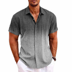 Men's Hawaiian Ombre Print Lapel Short Sleeve Shirt 81776145X