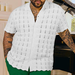 Men's Vintage Loose Short Sleeve Knit T-Shirt Sweater 54114296Y