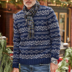 Men's Temperament Long Sleeve Pullover Jacquard Bottoming Sweater